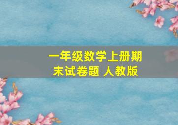 一年级数学上册期末试卷题 人教版